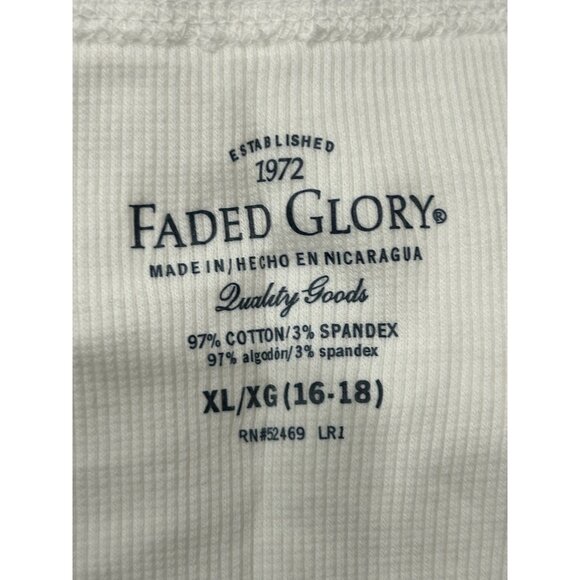 Faded Glory Ribbed Scoop Neck Sleeveless Tank Top White Sz XL Everyday Wear NWT - Picture 4 of 9